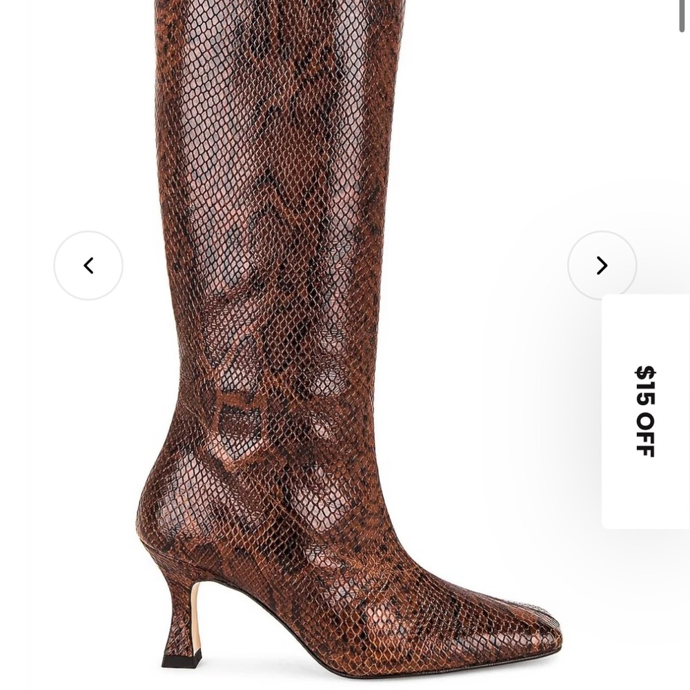 ALOHAS Brown Snakeskin Heeled Boots